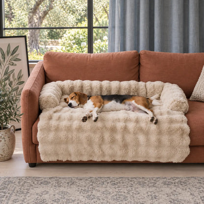 Fluffy and Calming Dog Sofa Bed & Bolster Cover