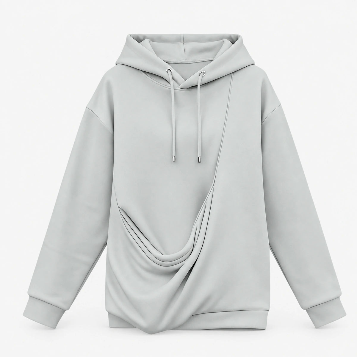 Front of grey pet pouch hoodie