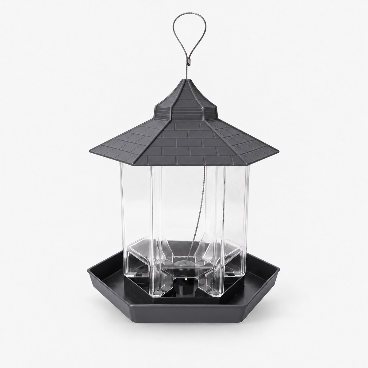 Large Squirrel Proof Hanging Bird Feeder with 2.5 lb Capacity & Transparent Chamber