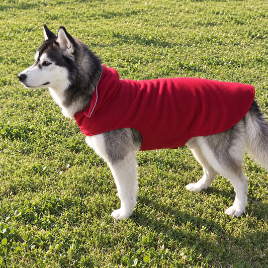 Reversible Polar Fleece Winter Dog Coat & Jacket with Reflective Trim and Adjustable Fit