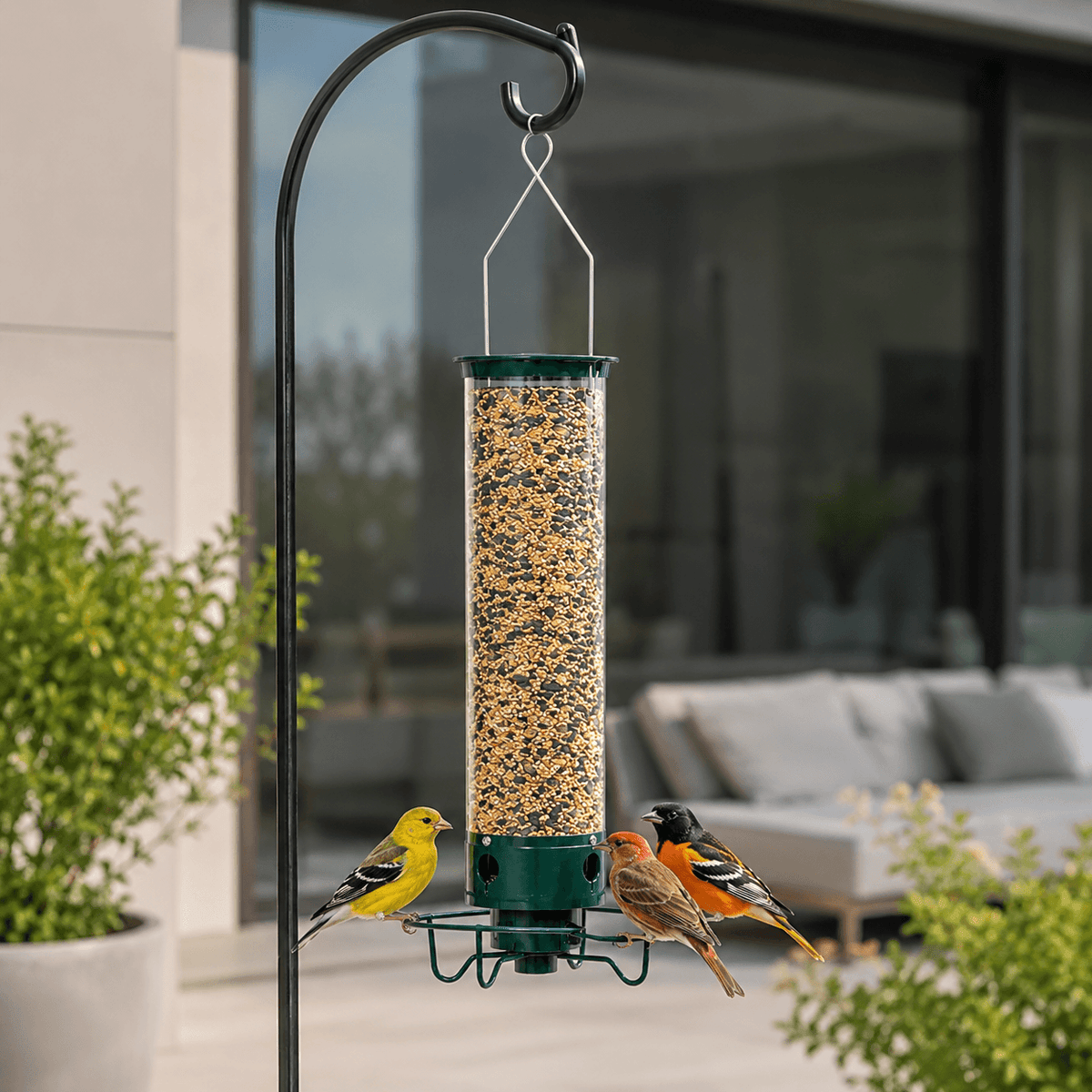 Metal Hanging Squirrel-Proof Bird Feeder Station - For Small Birds - 2.2 kg Capacity