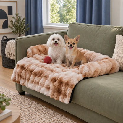 Fluffy and Calming Dog Sofa Bed & Bolster Cover