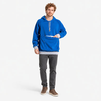 Pet carrier hoodie — open pouch view