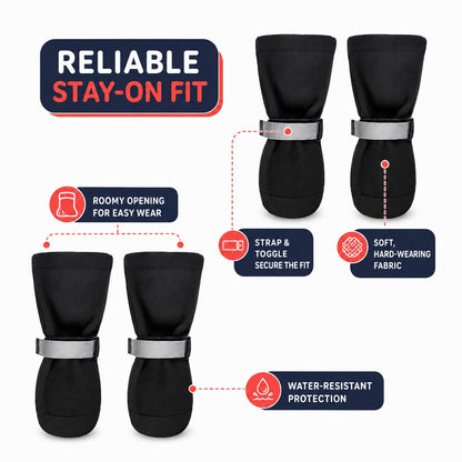 Black dog boot features
