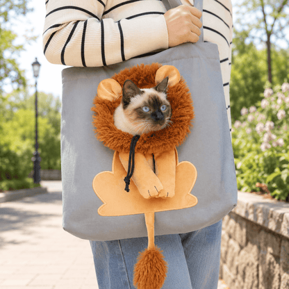 Pet Shoulder Bag Carrier Lion-Shaped for Small Dogs & Cats