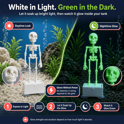 Dancing Halloween Skeleton Ornament for Aquarium & Fish Tank