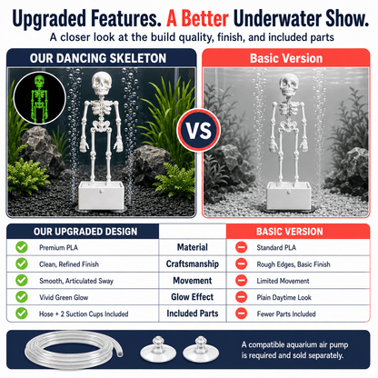 Dancing Halloween Skeleton Ornament for Aquarium & Fish Tank