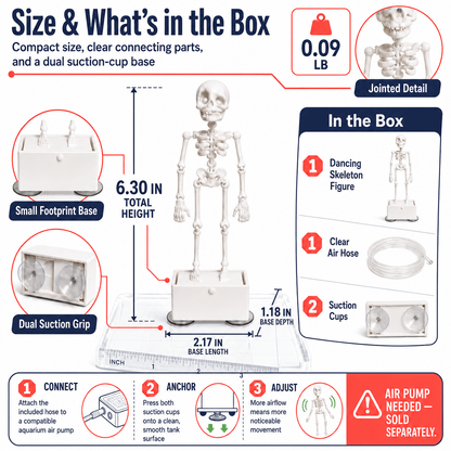 Dancing Halloween Skeleton Ornament for Aquarium & Fish Tank