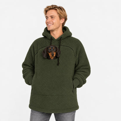 Cosy Winter Pet Carrier Hoodie with Large Pocket and Peeping Hole for Cats and Small Dogs