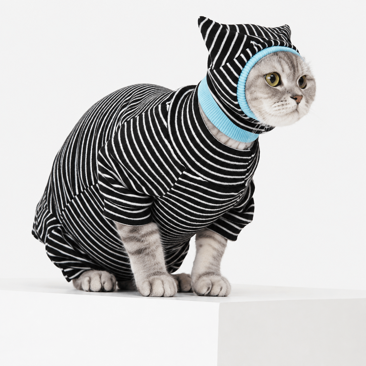 Cute Cat Onesie & Pajama - Black & White Outfit Set