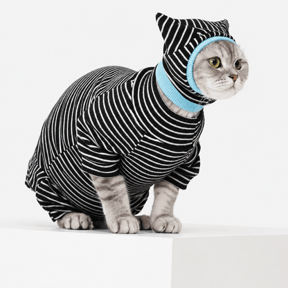 Cute Cat Onesie & Pajama - Black & White Outfit Set