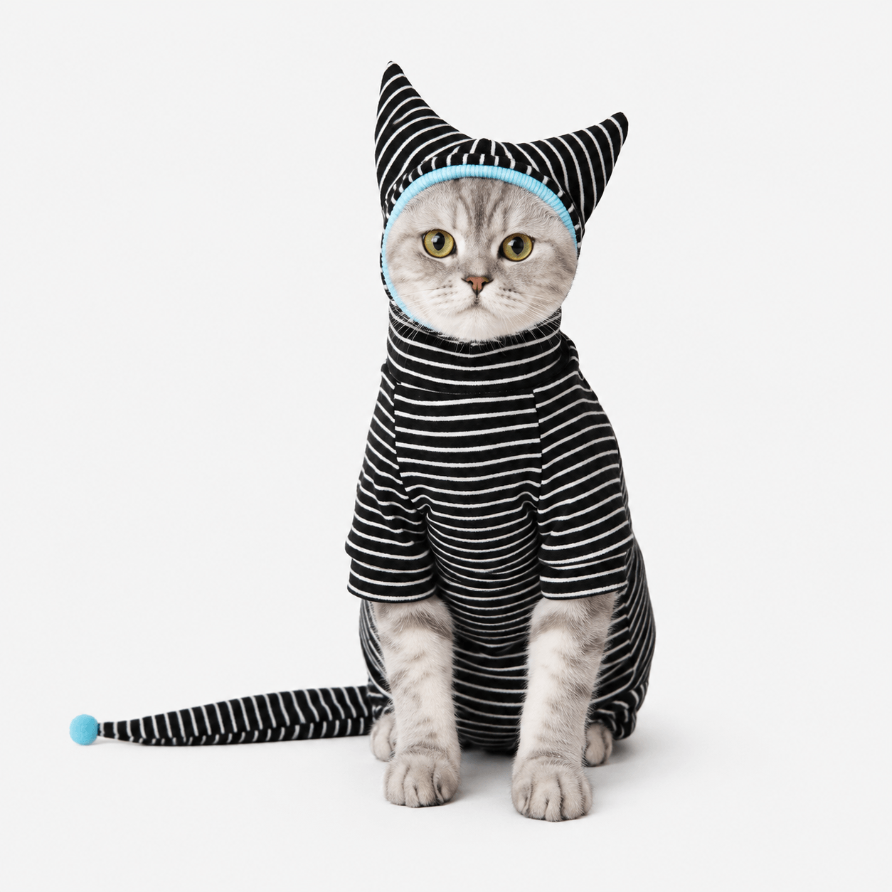 Cute Cat Onesie & Pajama - Black & White Outfit Set