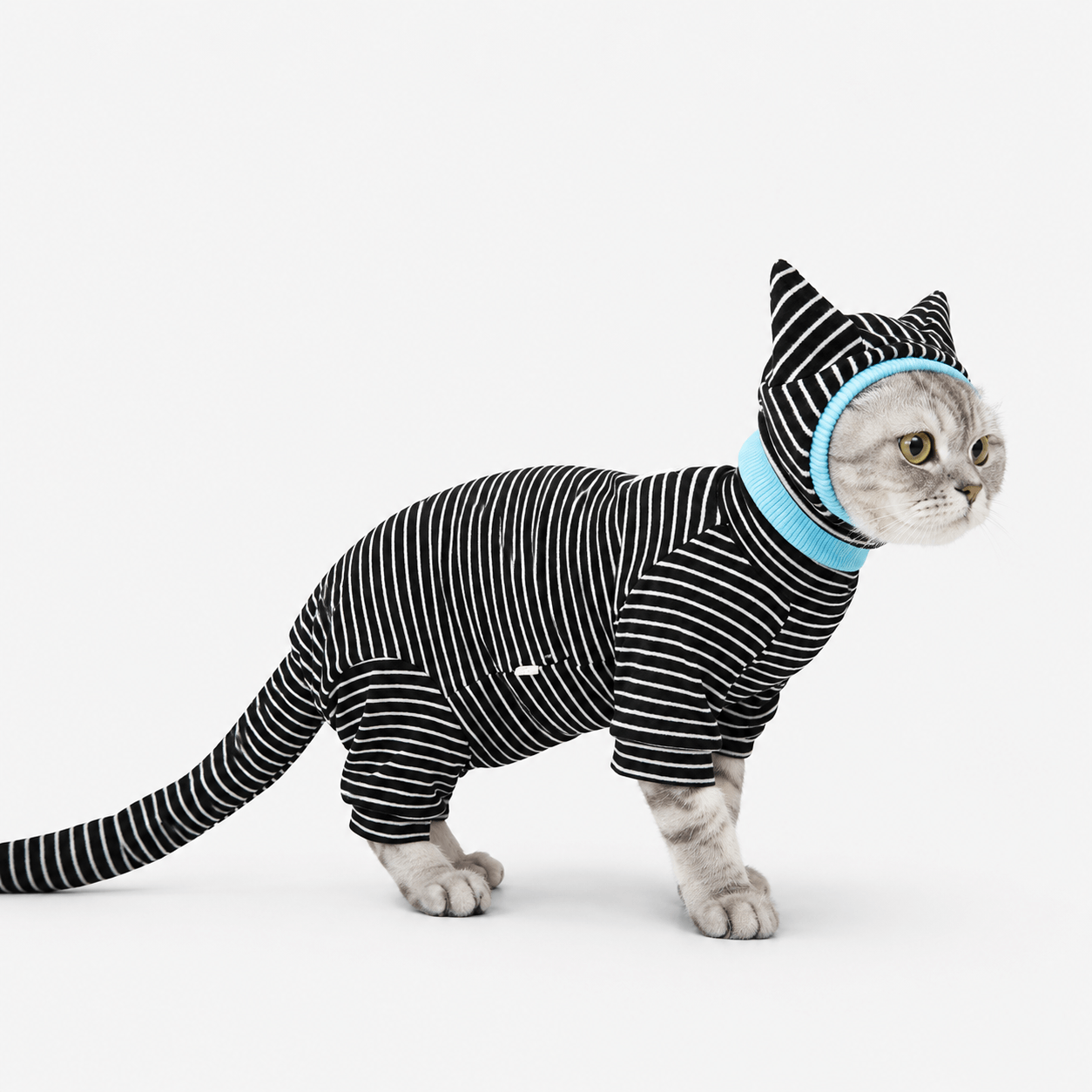 Cute Cat Onesie & Pajama - Black & White Outfit Set