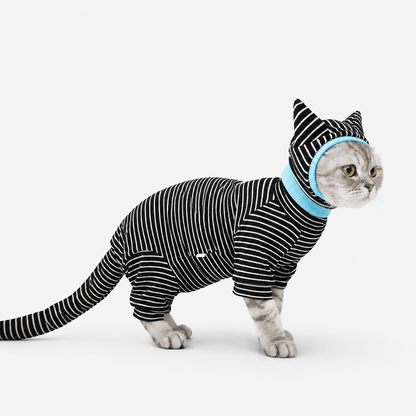 Cute Cat Onesie & Pajama - Black & White Outfit Set