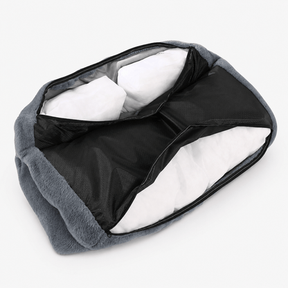 Fluffy Sofa-Shaped Pet Bed with Pillow