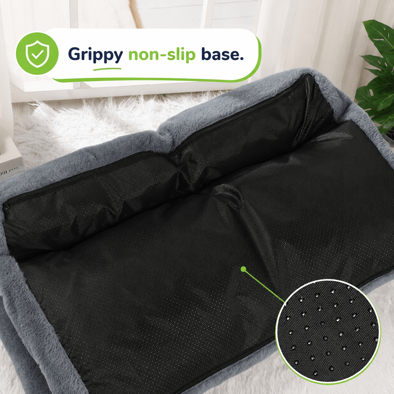 Fluffy Sofa-Shaped Pet Bed with Pillow