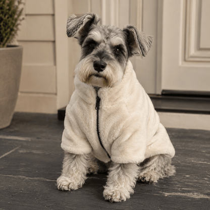 Warm Faux Fur Dog Coat Jacket with Zipper for Winter