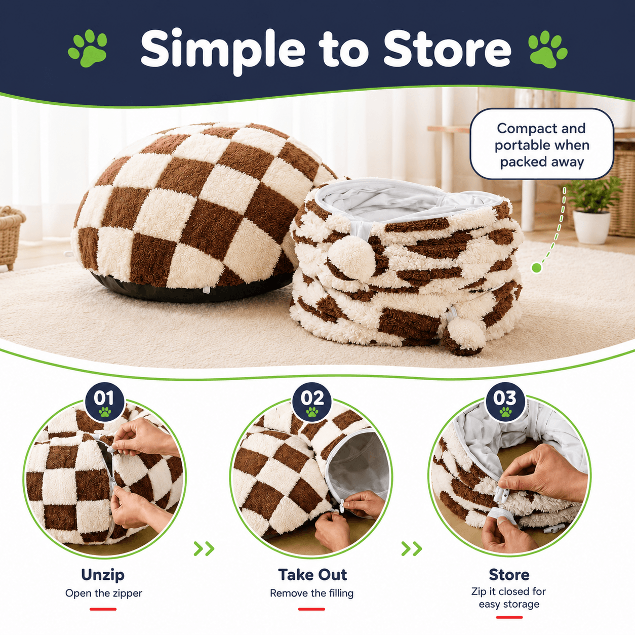 Pet Cosy Tunnel & Doughnut Bed for Cats and Small Dogs