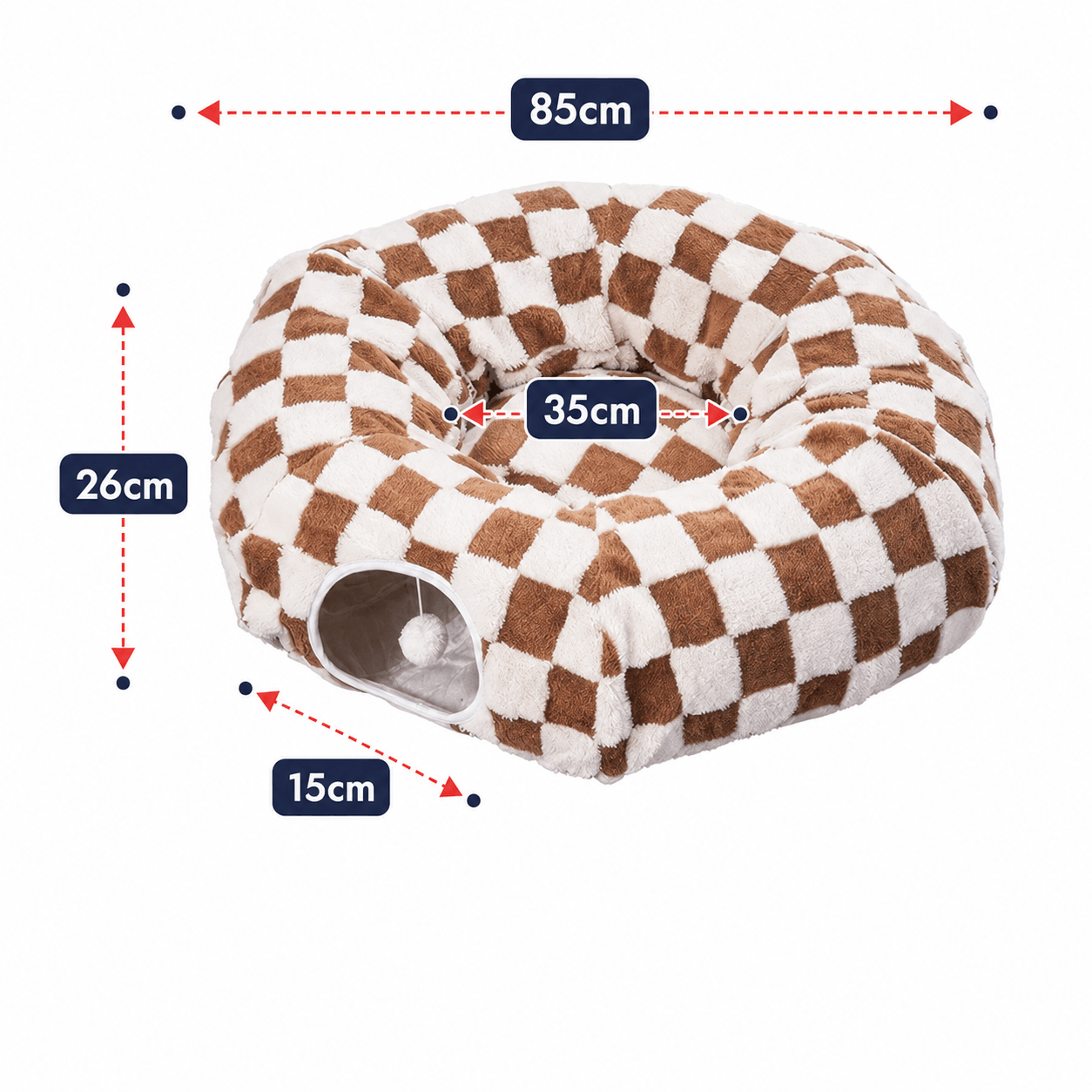 Pet Cosy Tunnel & Doughnut Bed for Cats and Small Dogs