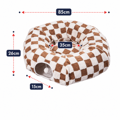 Pet Cosy Tunnel & Doughnut Bed for Cats and Small Dogs
