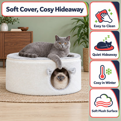 Cat cave bed features