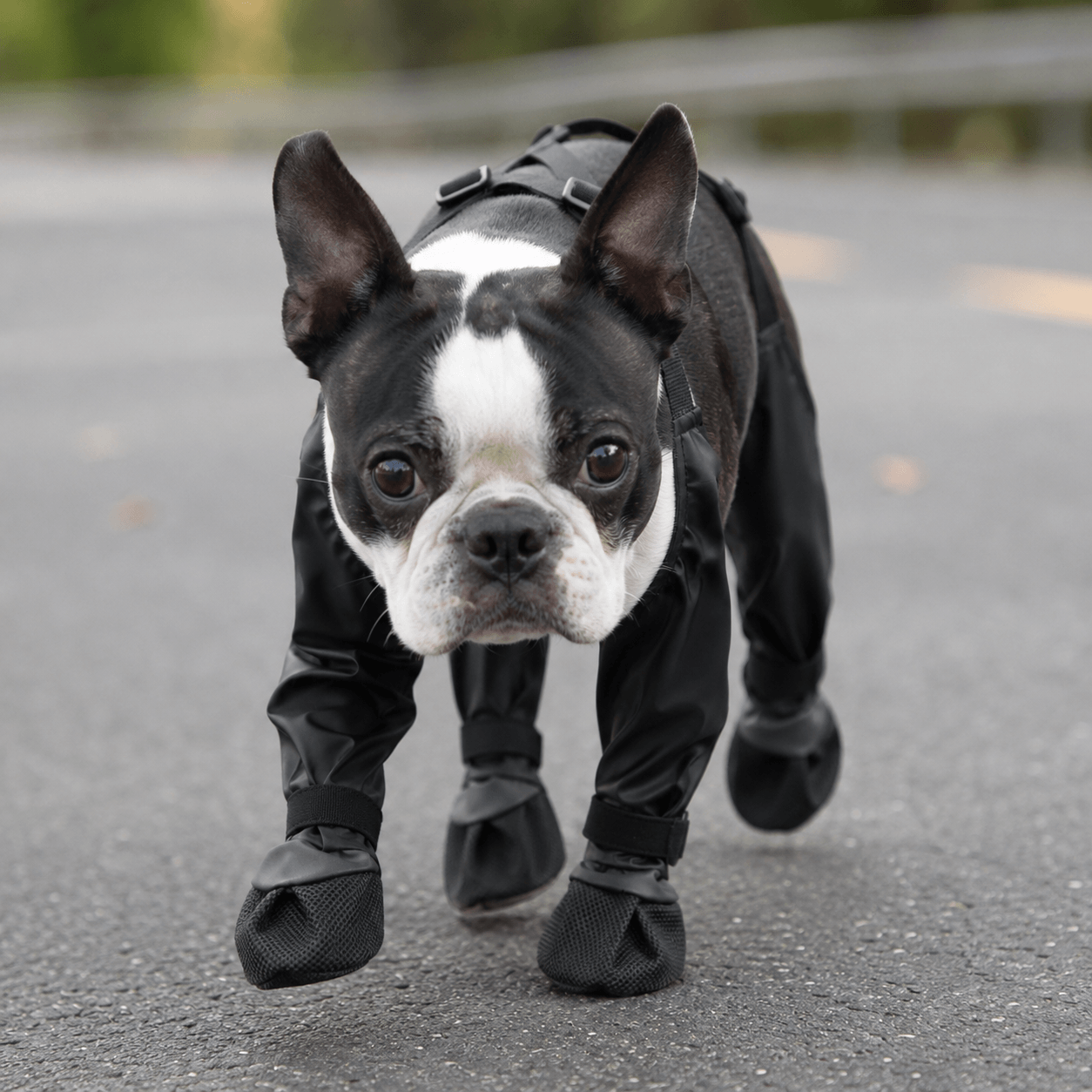 Waterproof Black Dog Boots for Winter