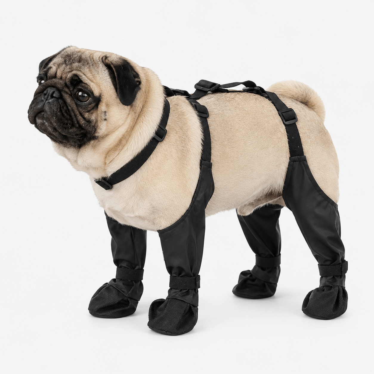 Waterproof Black Dog Boots for Winter