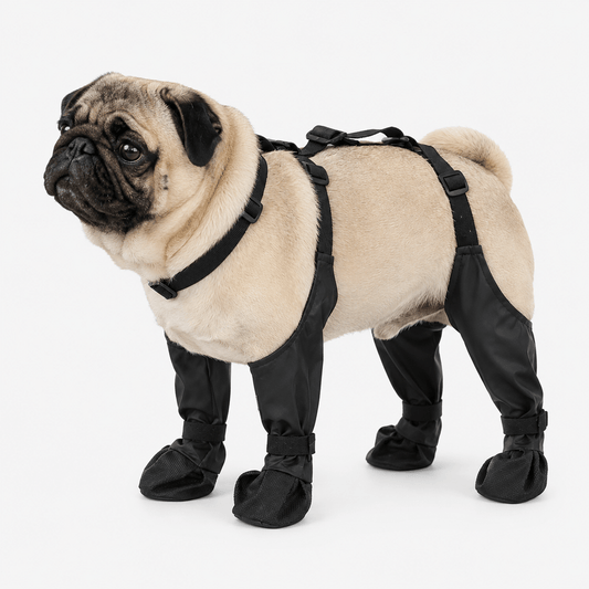 Waterproof Black Dog Boots for Winter