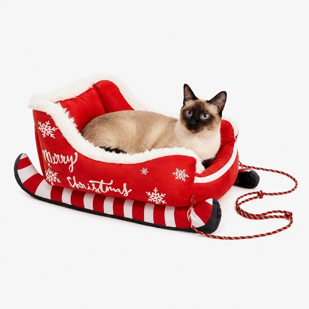 Christmas Sleigh Plush Pet Bed