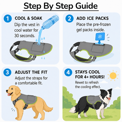 Dog Cooling Vest With Freezable Gel Packs