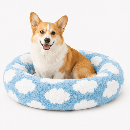 Fluffy Plush Doughnut Pet Bed