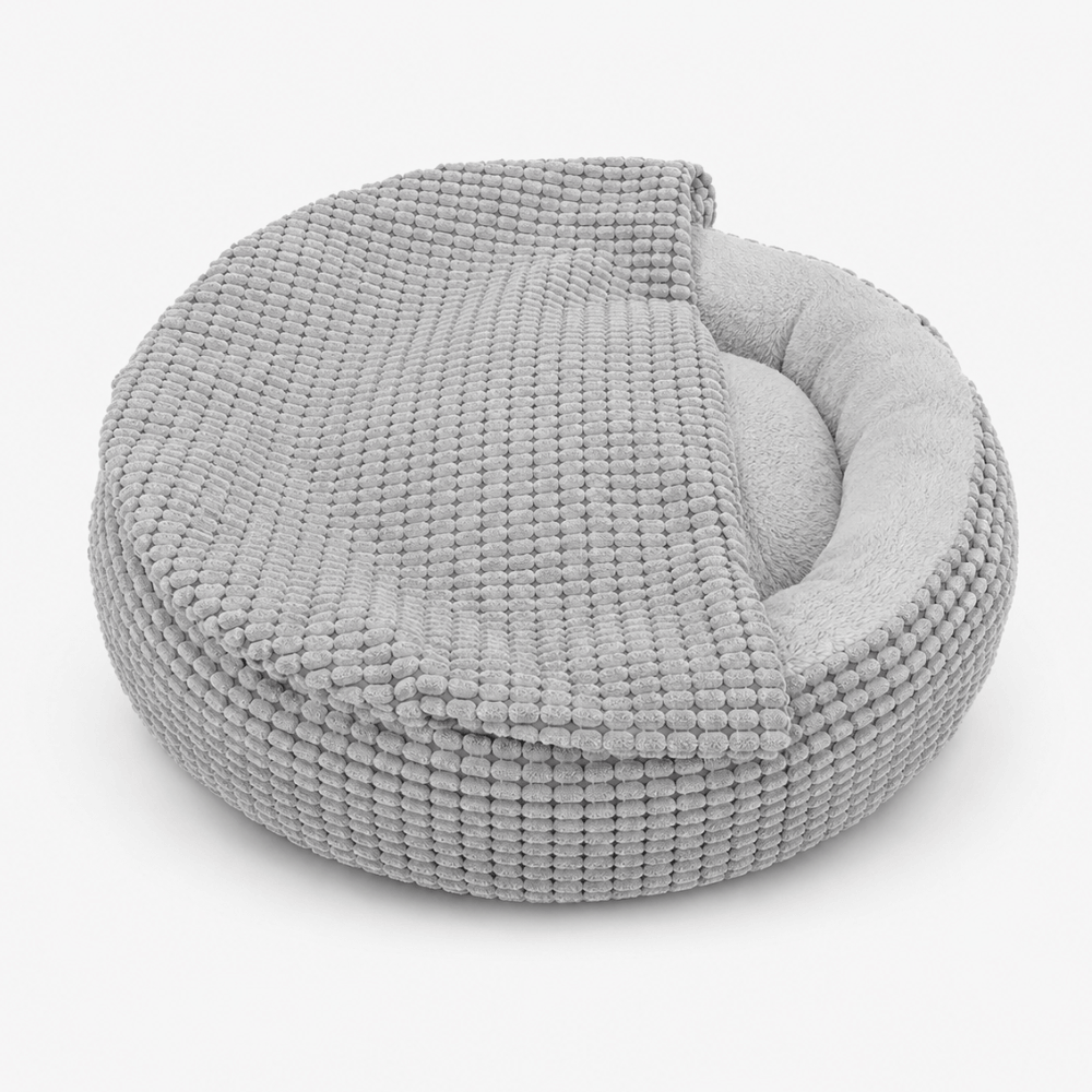 Plush Pet Doughnut Cave Bed With Blanket