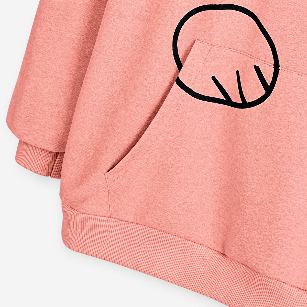 Cat print hoodie lifestyle detail