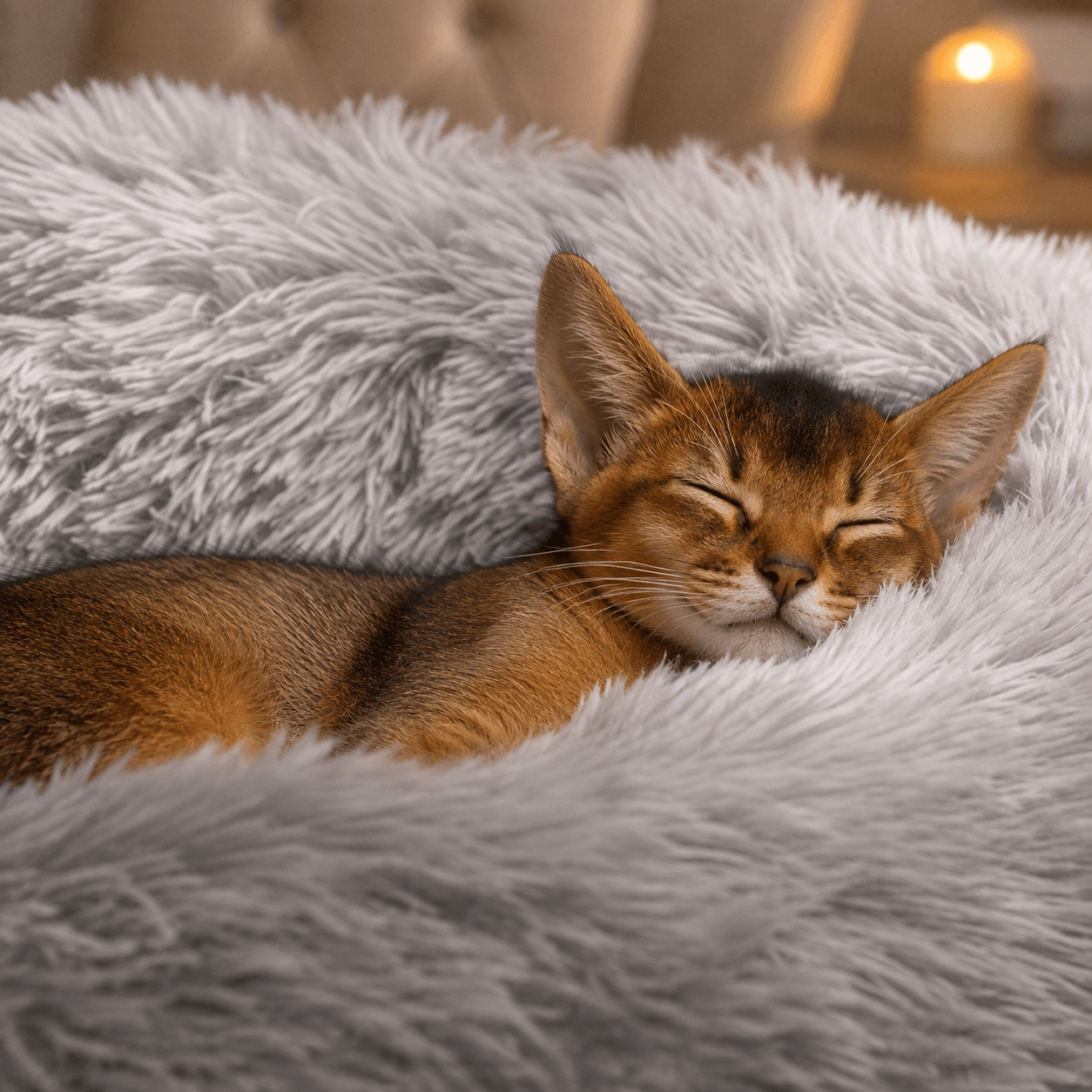 Fluffy Round Donut Cat Bed