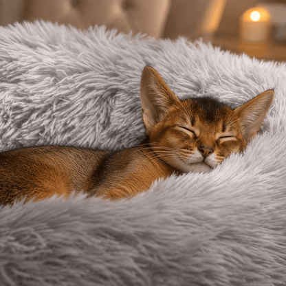 Fluffy Round Donut Cat Bed