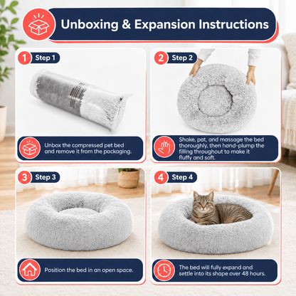 Fluffy Round Donut Cat Bed