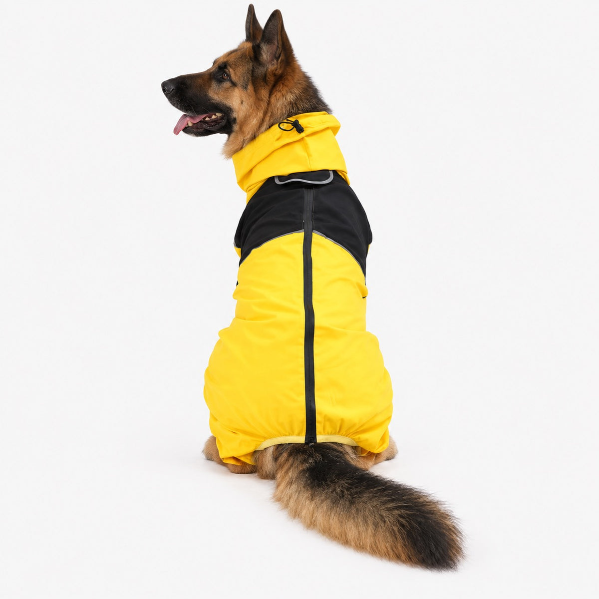 Lightweight Yellow Reflective Waterproof Dog Raincoat & Jacket for Winter