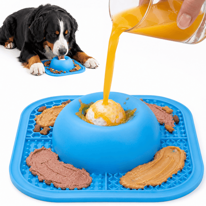 Dog Lick Mat & Slow Feeder Enrichment Toy with Interactive Ball