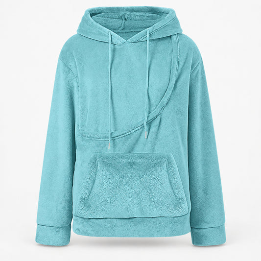 Plush two-pocket pet hoodie front view