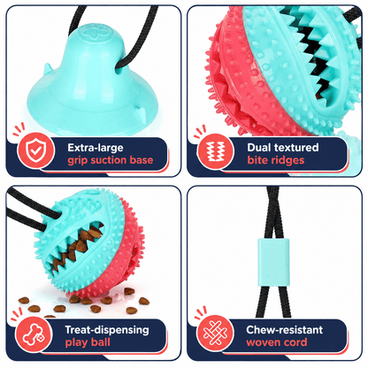 Dog Treat Ball Chew Toy with Suction Cup