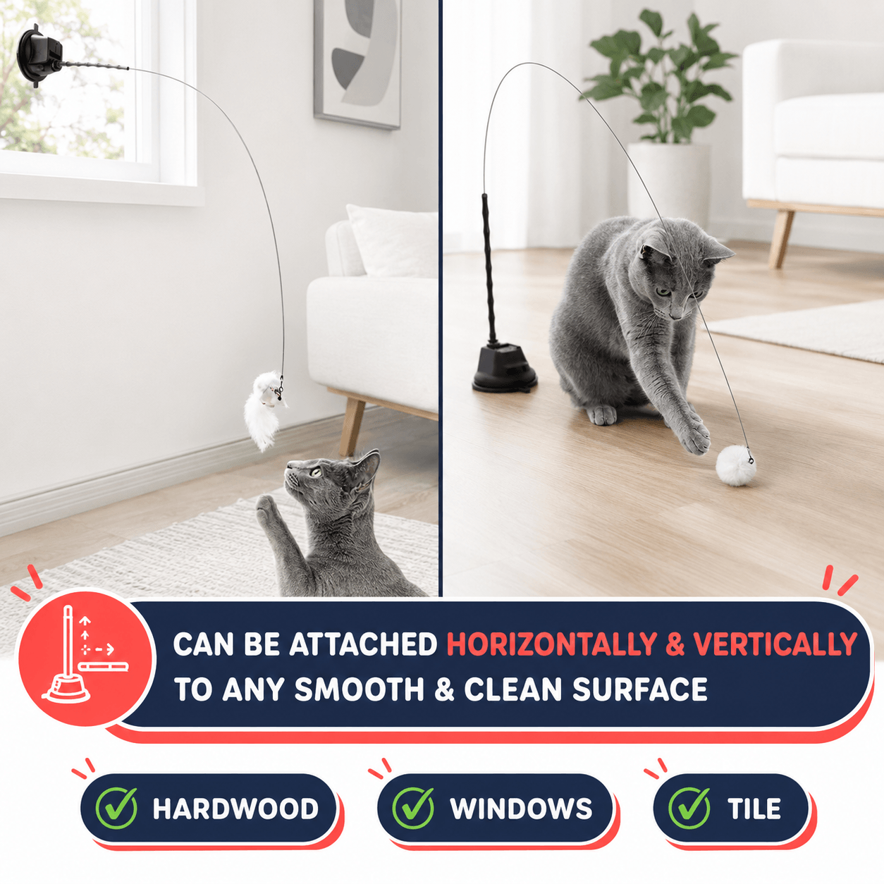Interactive Flying Bird Cat Toy with Suction Base