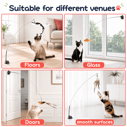 Interactive Flying Bird Cat Toy with Suction Base