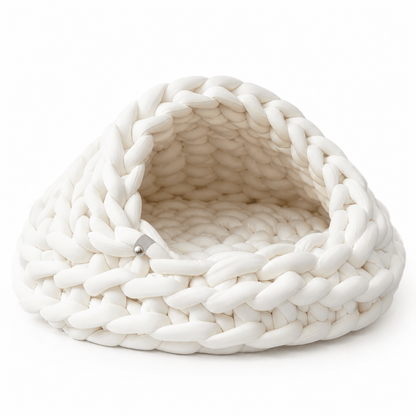 Small Knitted Pet Cave Bed