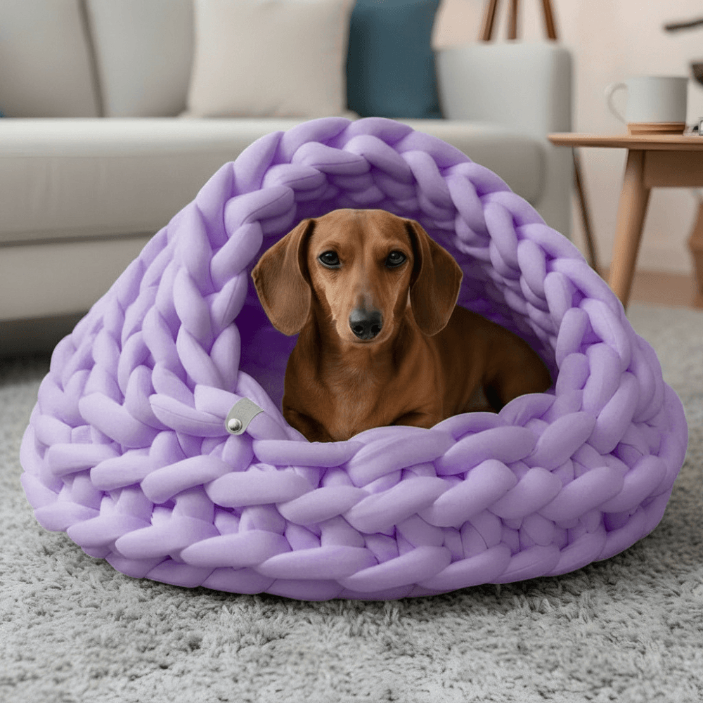 Small Knitted Pet Cave Bed