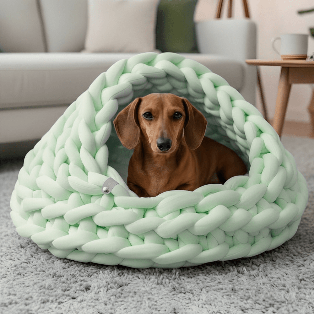 Small Knitted Pet Cave Bed