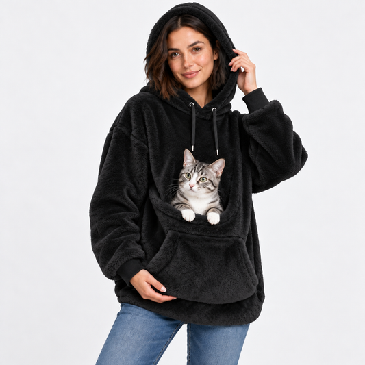 Pet Carrier Hoodie with Carrier Sling Pouch for Cats & Small Dogs