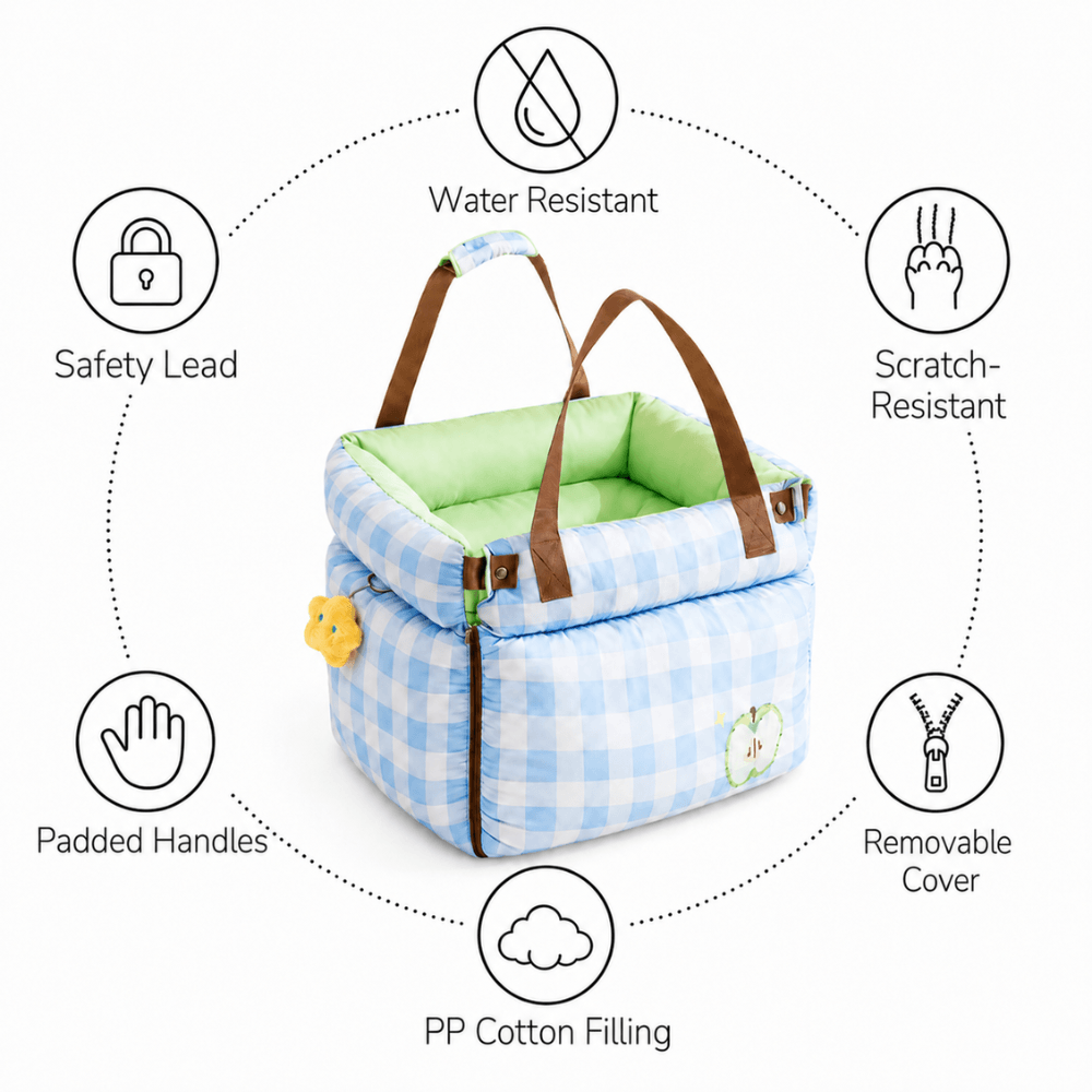 Open-Front Pet Car Seat Booster