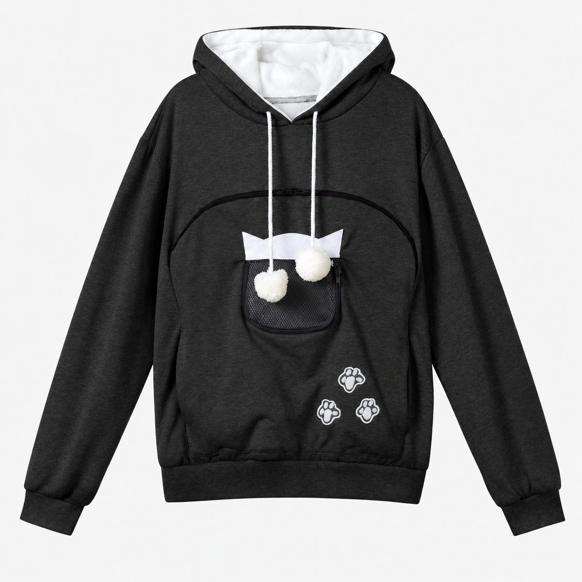 Pet Carrier Pullover Hoodie with Large Zipper Pouch and Peeping Hole for Carrying Small Dogs & Cats