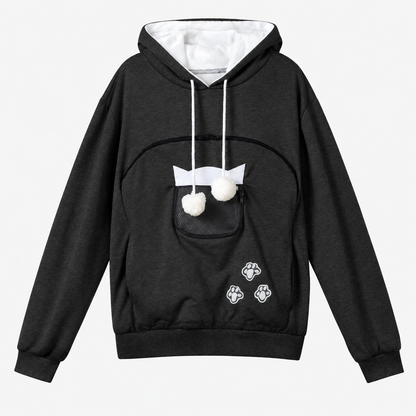 Pet Carrier Pullover Hoodie with Large Zipper Pouch and Peeping Hole for Carrying Small Dogs & Cats