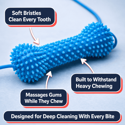 Dog Dental Bite Chew Toy for Easier Teeth Brushing & Cleaning